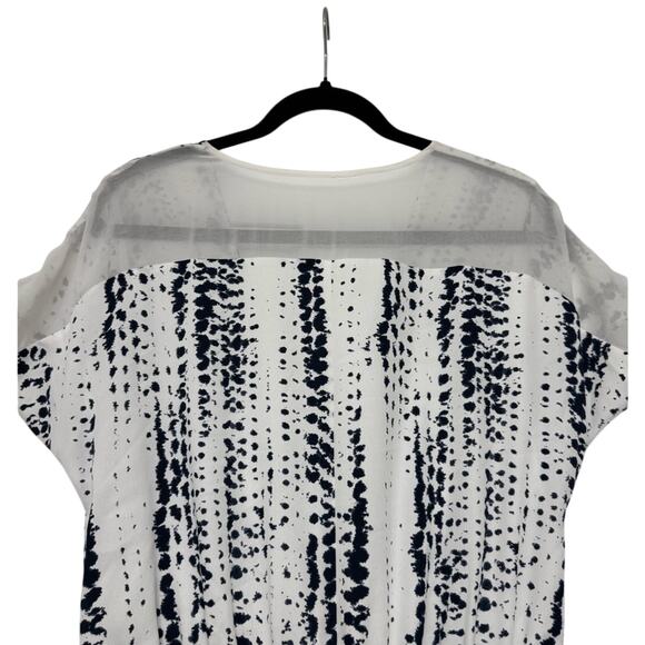 Cooper & Ella White Blue Dot V-Neck Short Sleeve Romper Women’s Medium - Picture 9 of 10